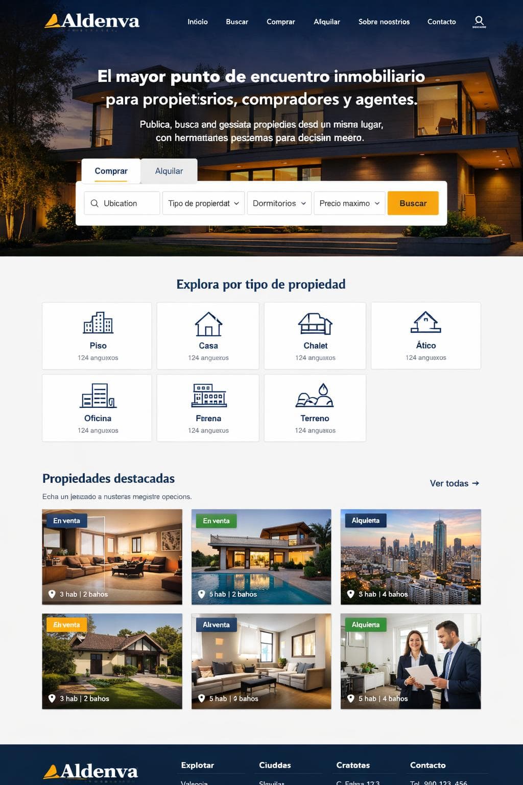 Aldenva Estates — vista previa del theme