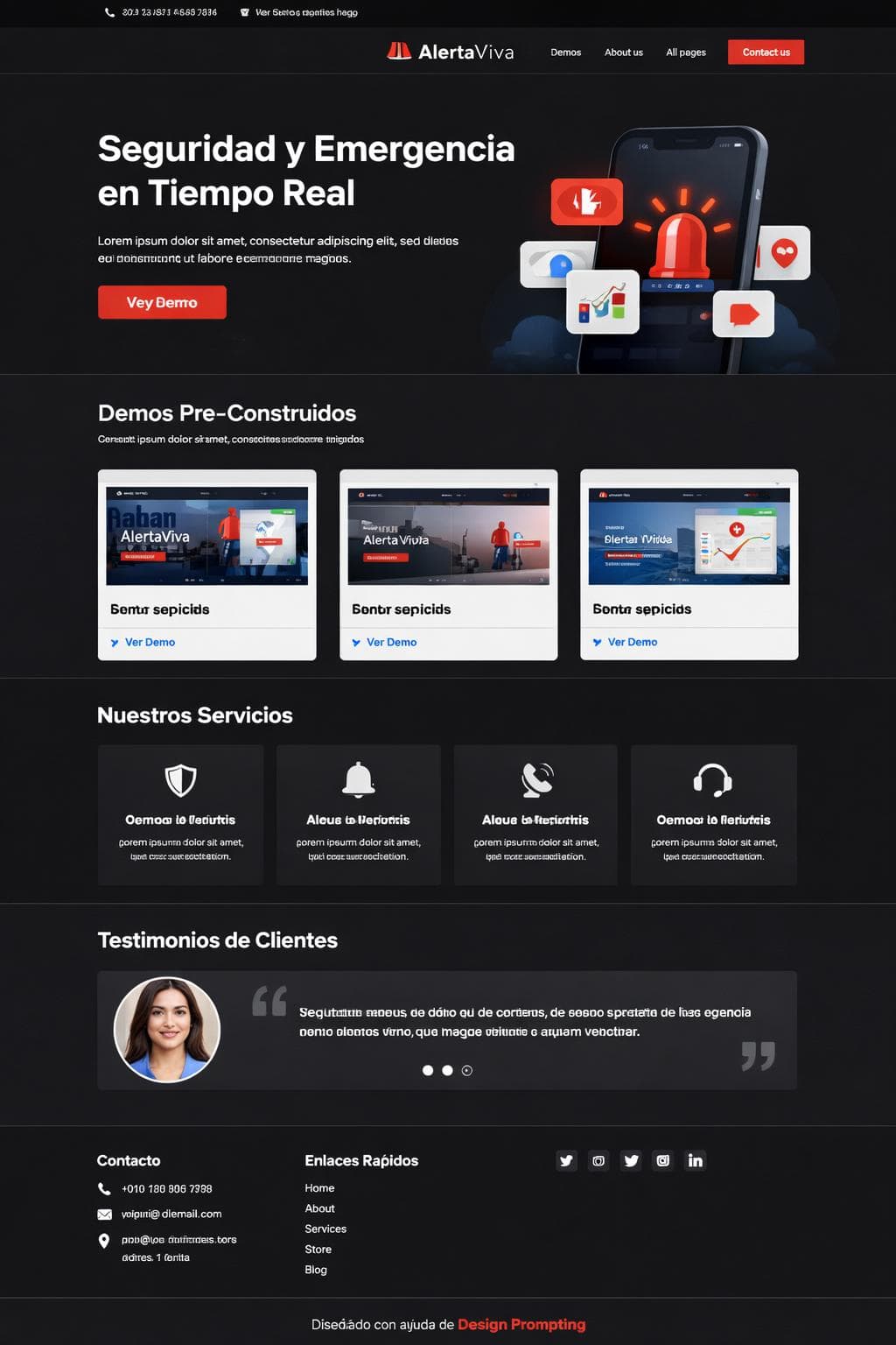 AlertaViva — vista previa del theme