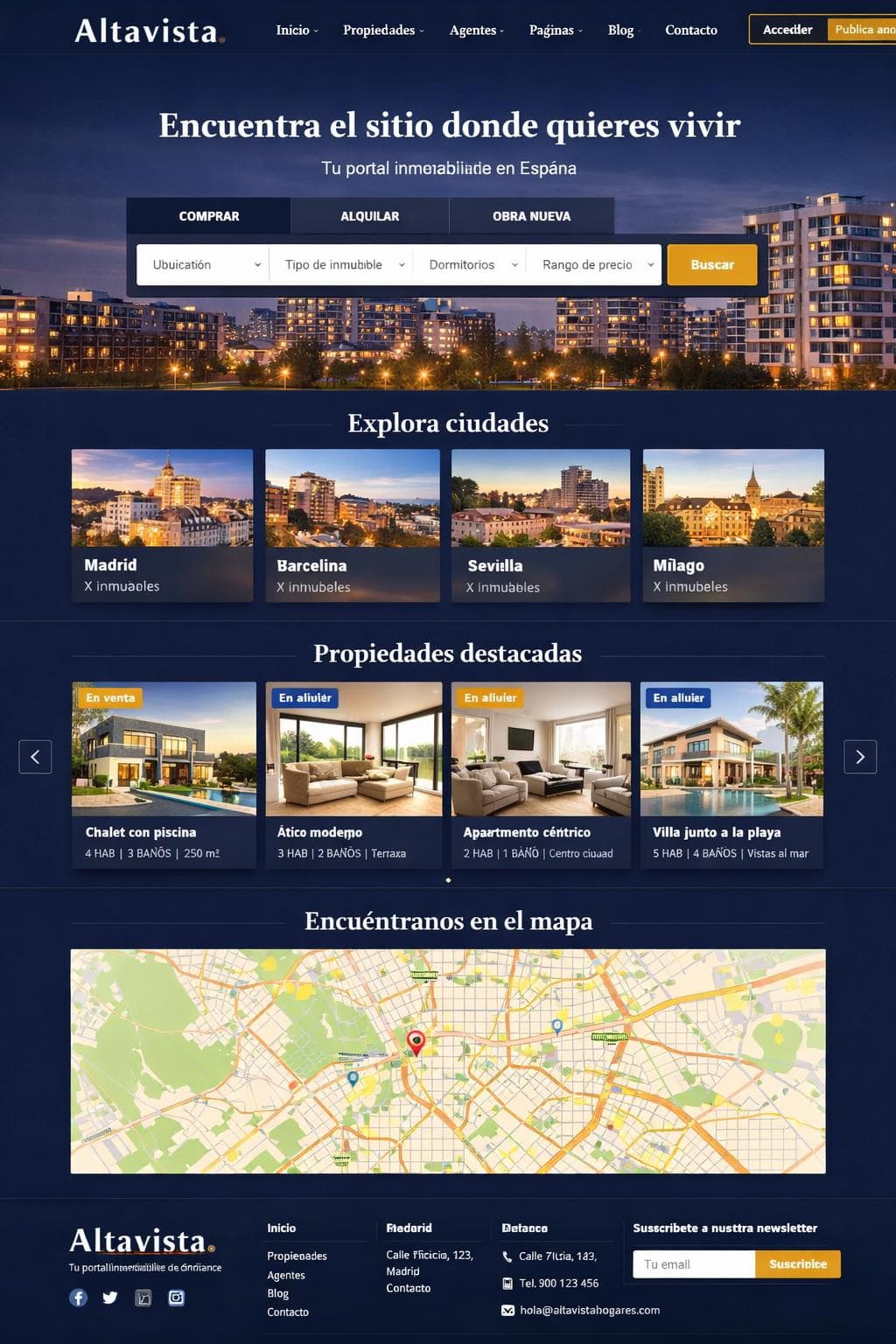 Altavista Hogares — vista previa del theme