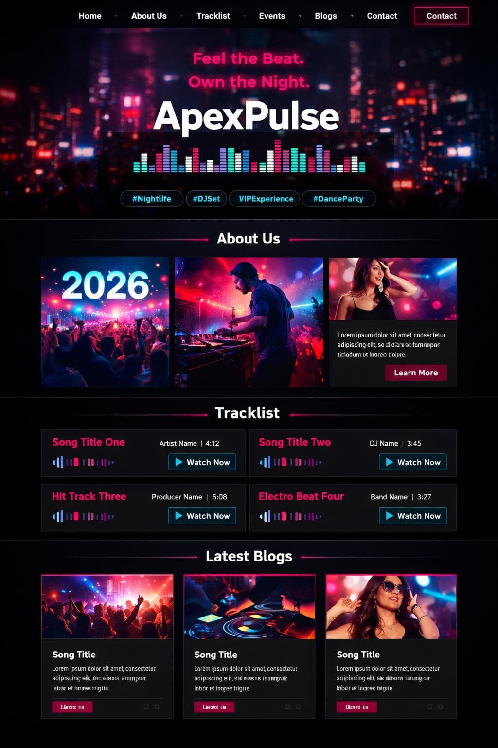 ApexPulse — vista previa del theme