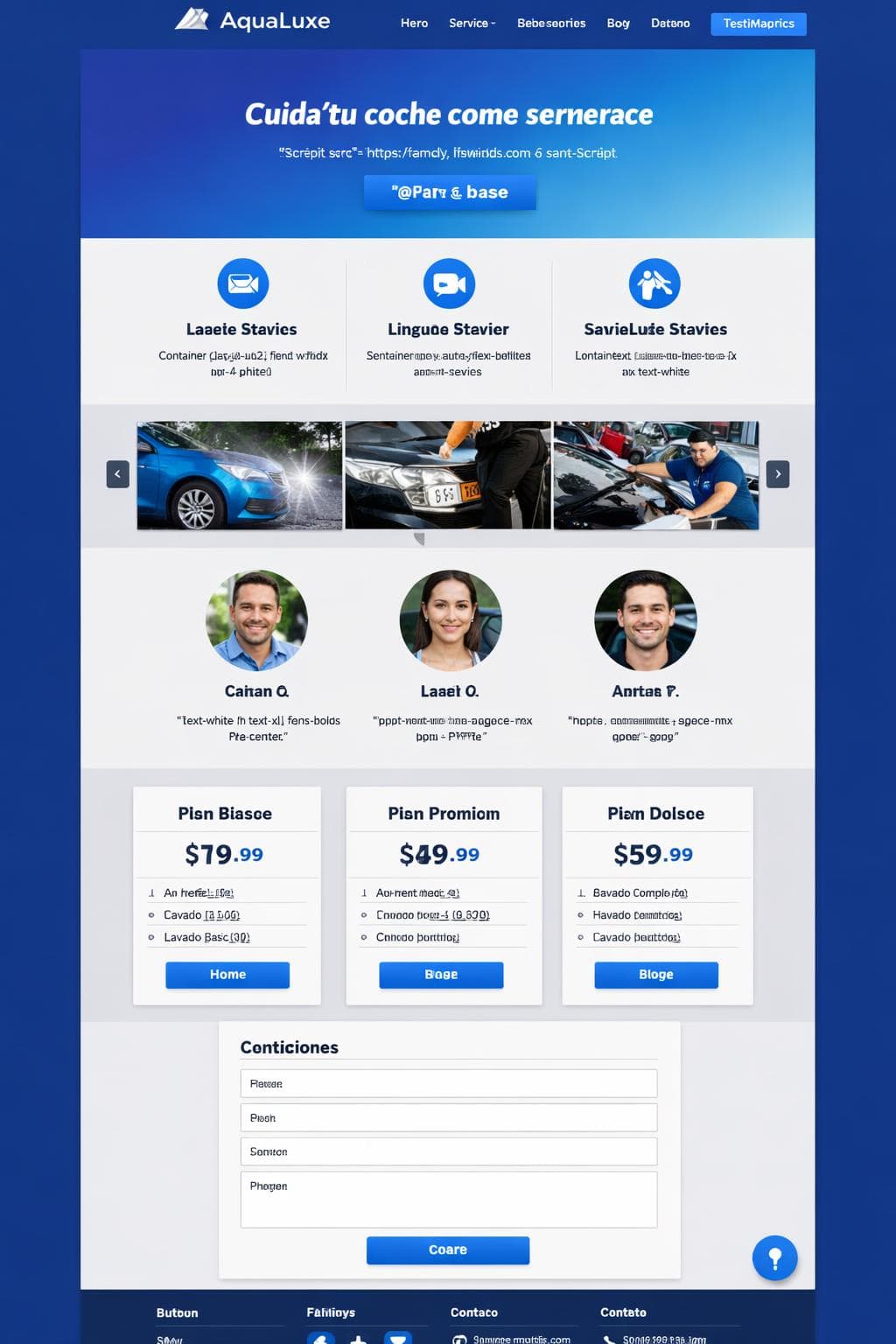 AquaLuxe Servicios — vista previa del theme