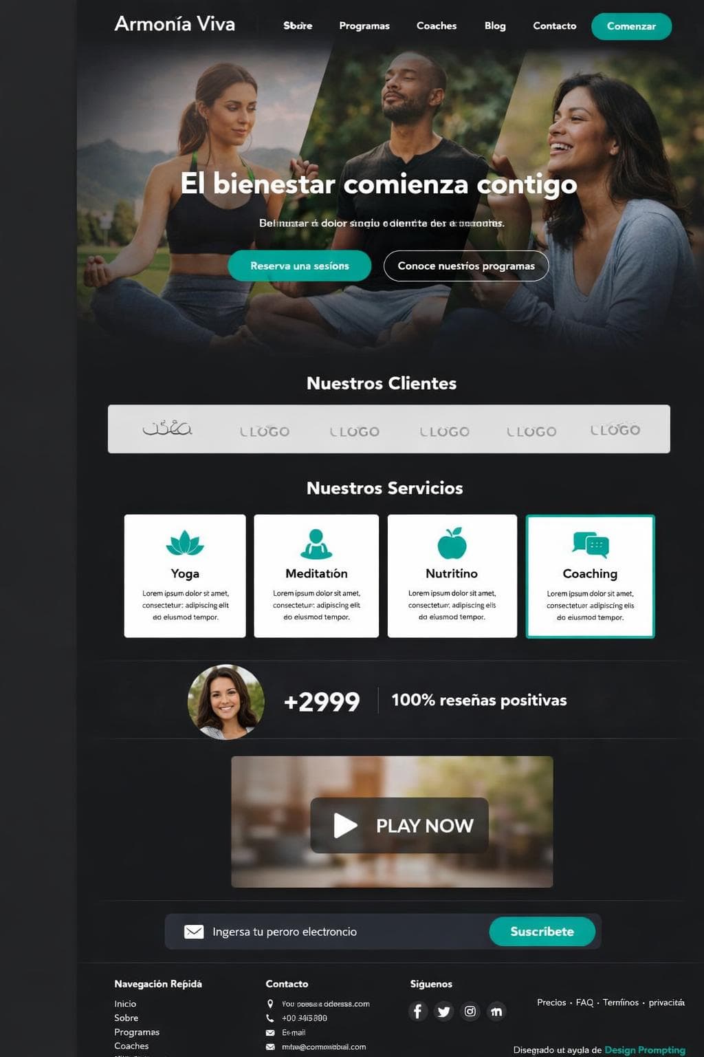 Armonía Viva — vista previa del theme
