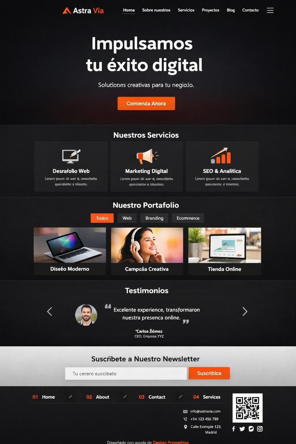 Astra Vía — vista previa del theme