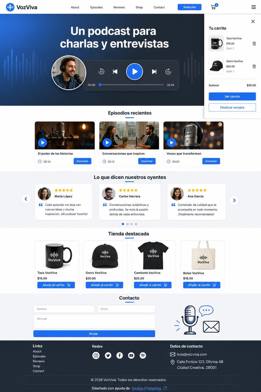 Audio Delta — vista previa del theme