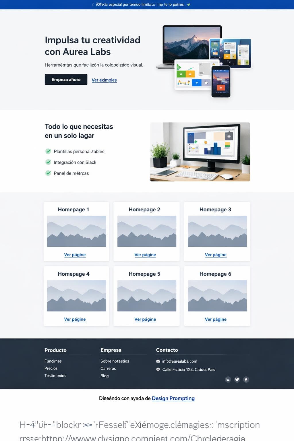 Aurea Labs — vista previa del theme