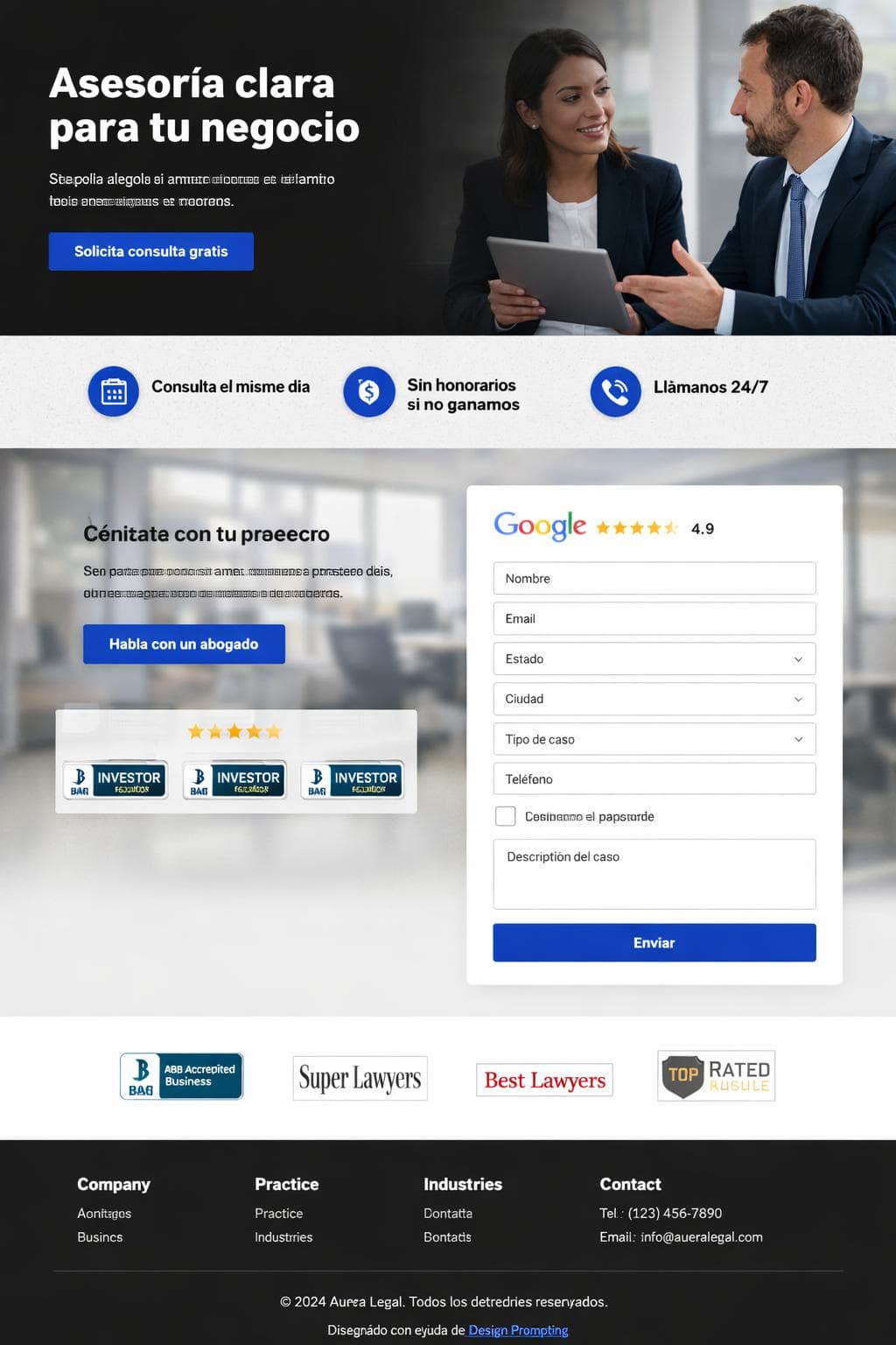 Aurea Legal — vista previa del theme
