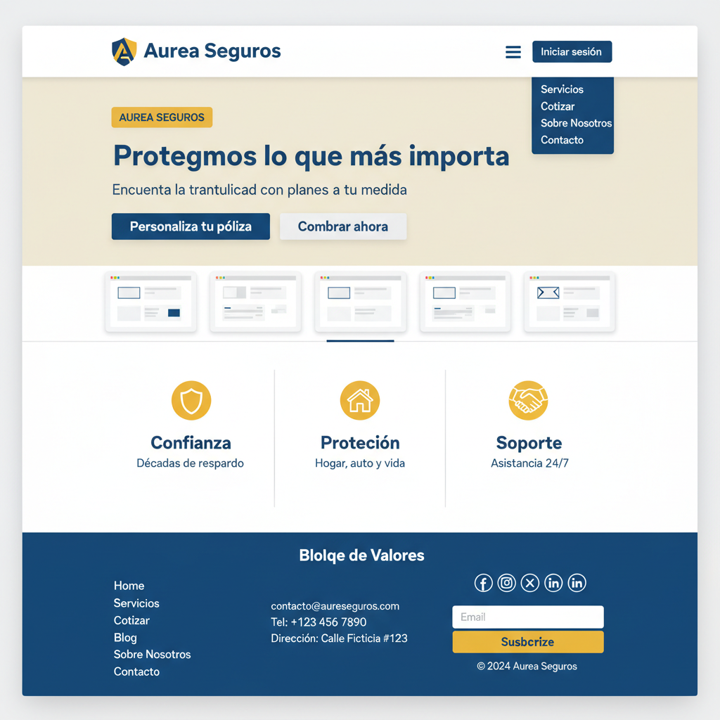Aurea Seguros — vista previa del theme