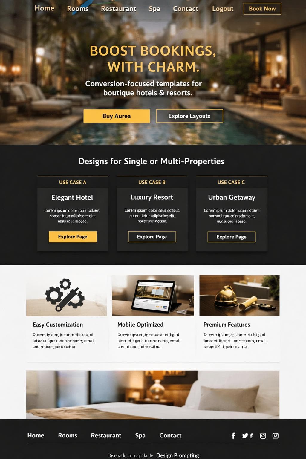 Aurea Stay — vista previa del theme