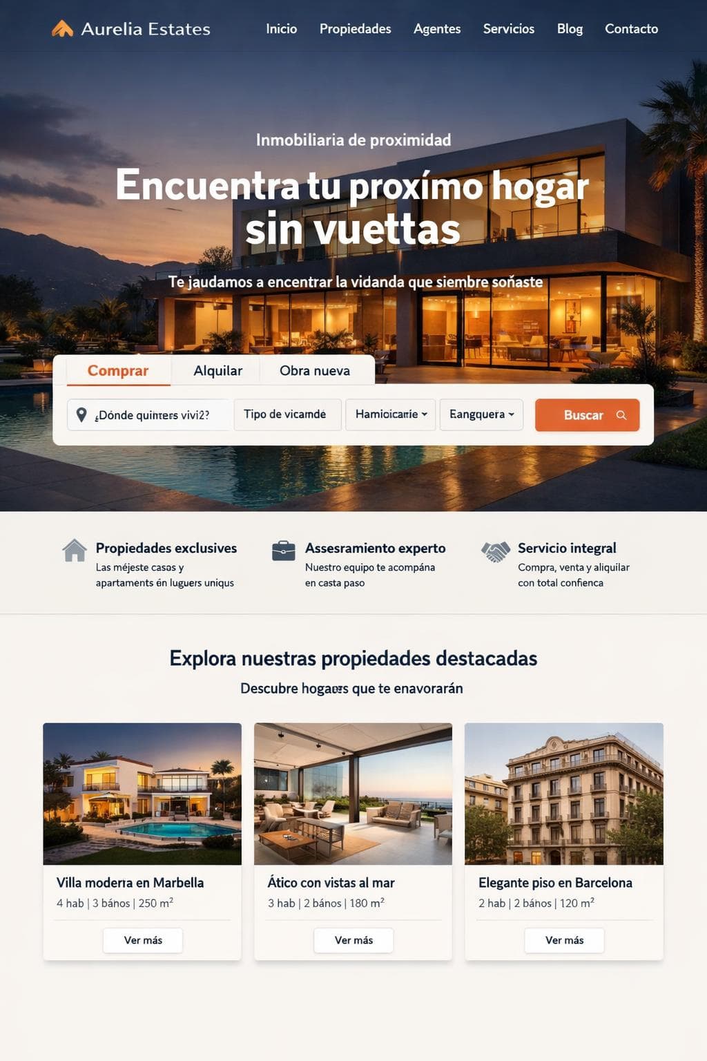 Aurelia Estates — vista previa del theme