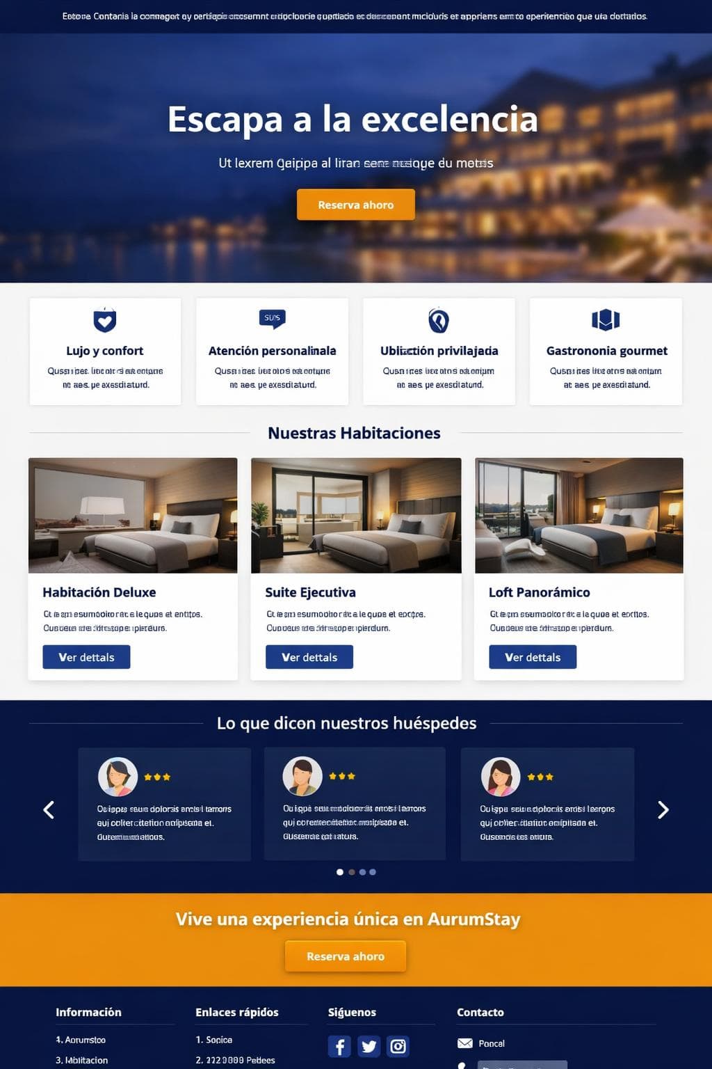 AurumStay — vista previa del theme