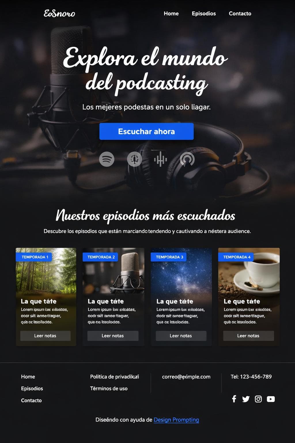 Belleza Andina — vista previa del theme