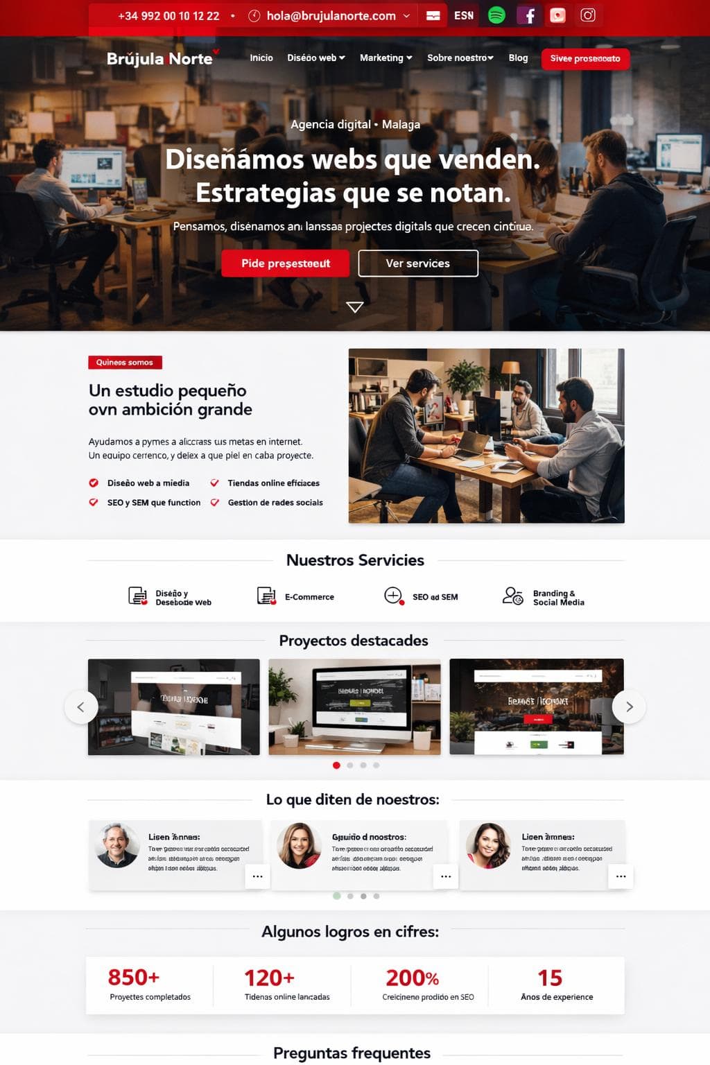Brújula Norte Studio — vista previa del theme