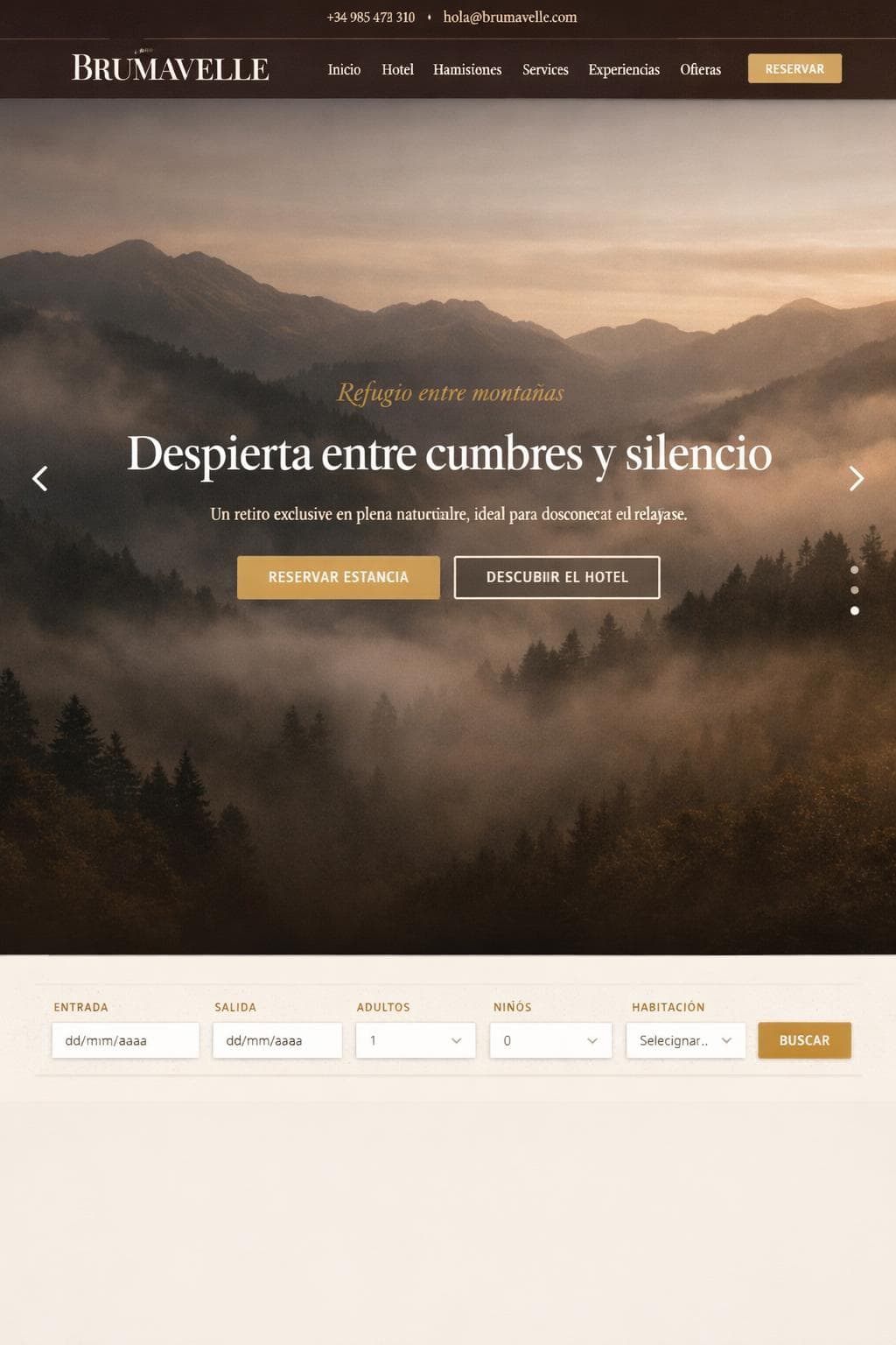 Brumavelle Resort — vista previa del theme