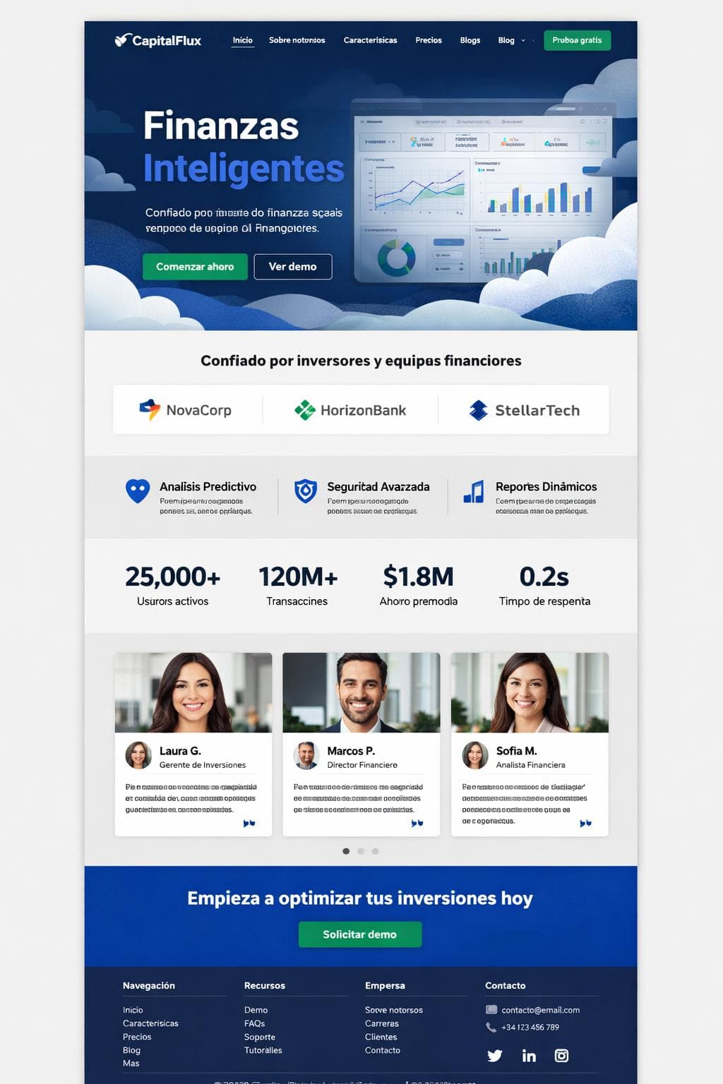 CapitalFlux &mdash; vista previa del theme