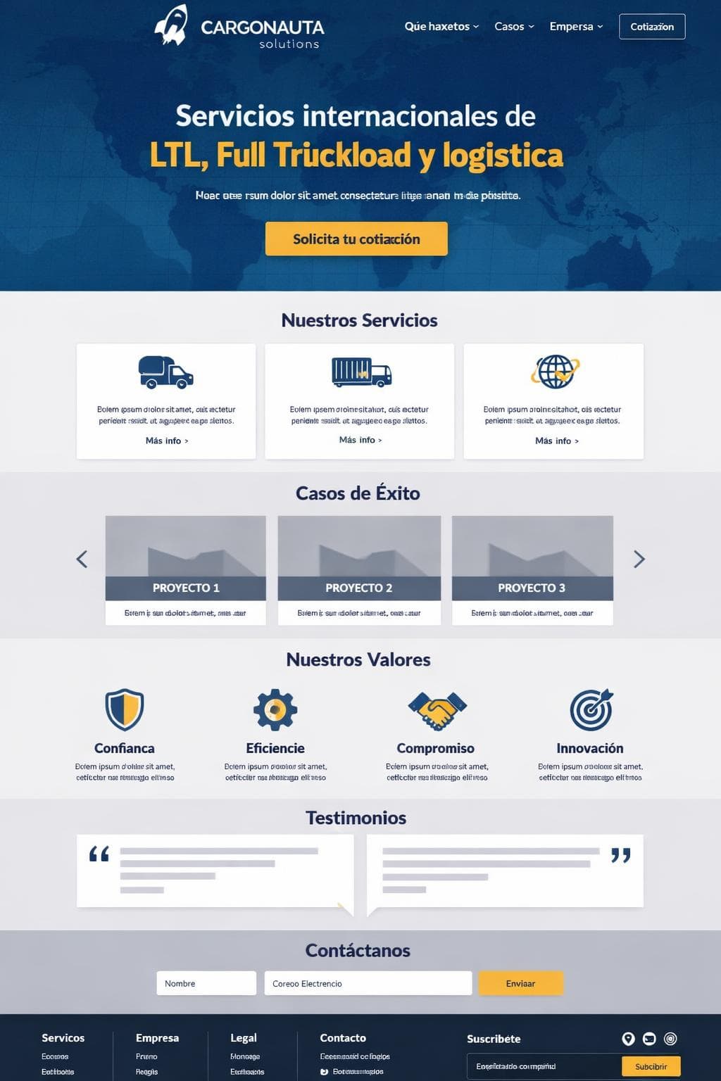 Cargonauta Soluciones — vista previa del theme