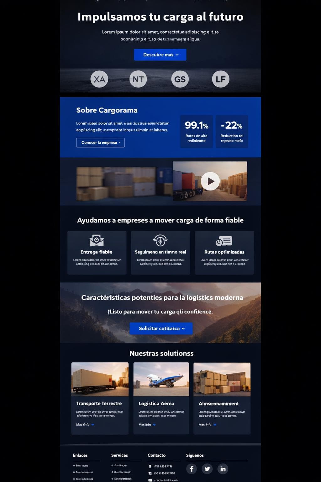 Cargorama — vista previa del theme