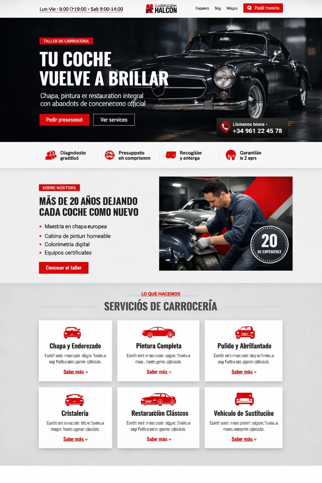Carrocería Halcón — vista previa del theme