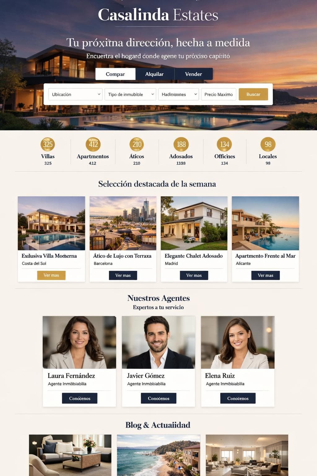 Casalinda Estates — vista previa del theme