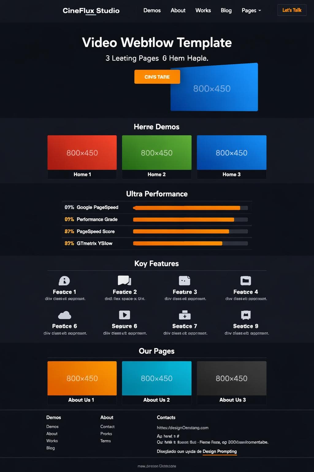 CineFlux Studio — vista previa del theme