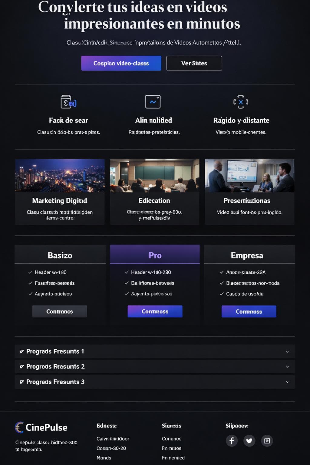 CinePulse &mdash; vista previa del theme