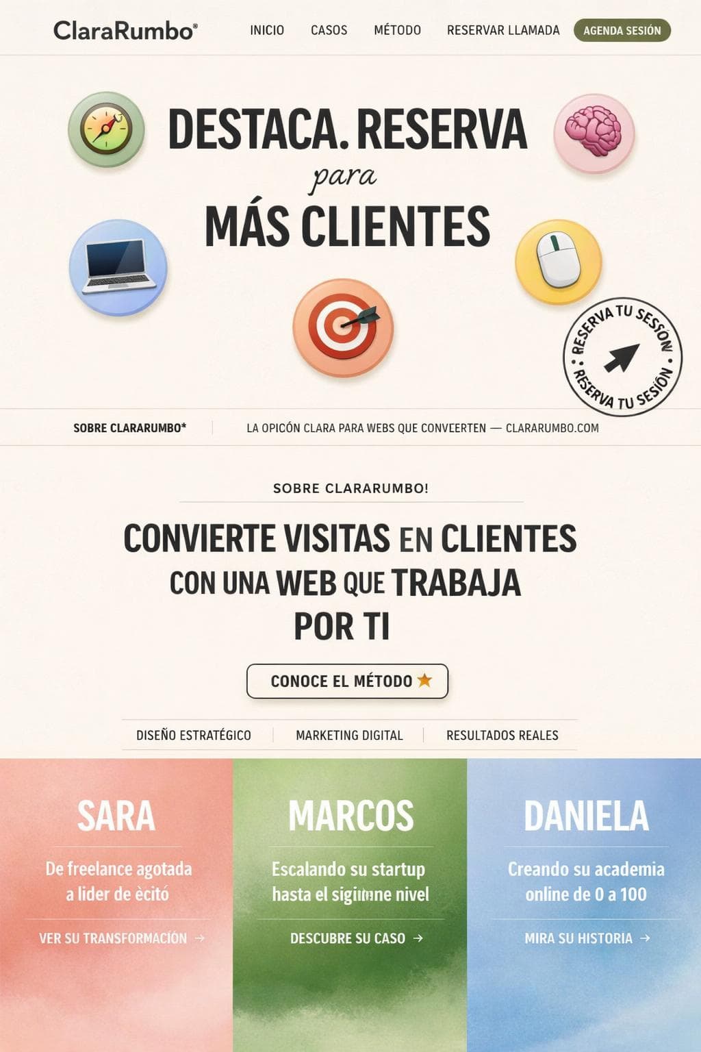 ClaraRumbo Studio — vista previa del theme