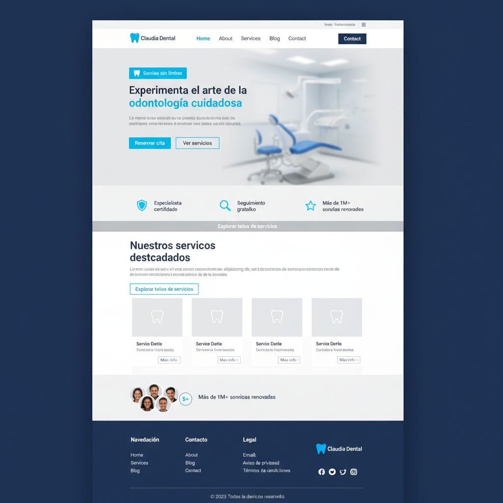 Claudia Dental &mdash; vista previa del theme