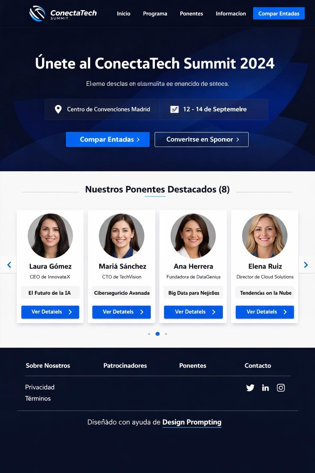ConectaTech Summit — vista previa del theme