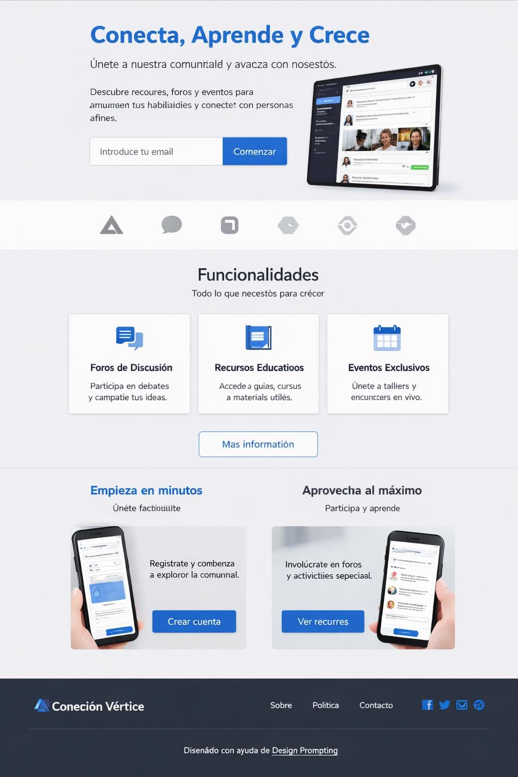 Conexión Vértice — vista previa del theme