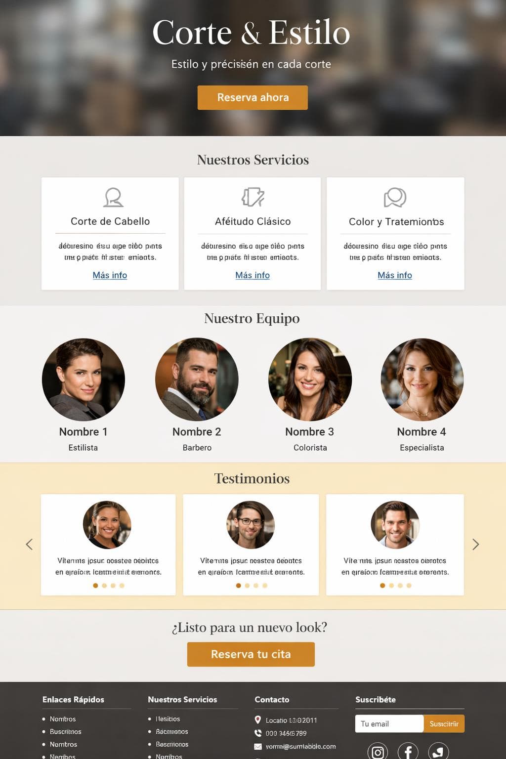 Corte & Estilo — vista previa del theme