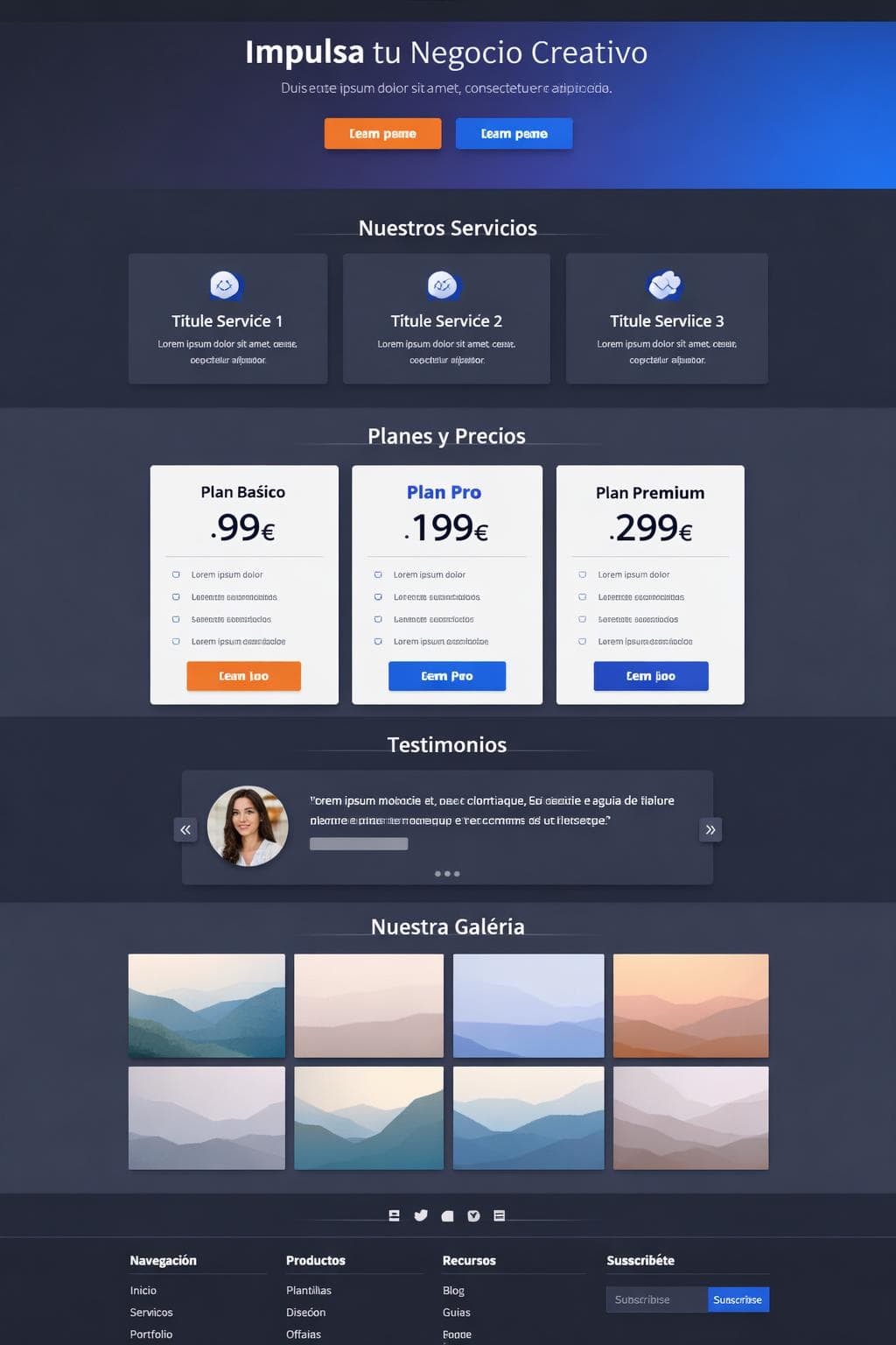 Creador Estrecho — vista previa del theme