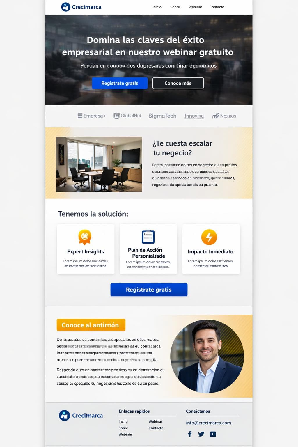 Crecimarca — vista previa del theme