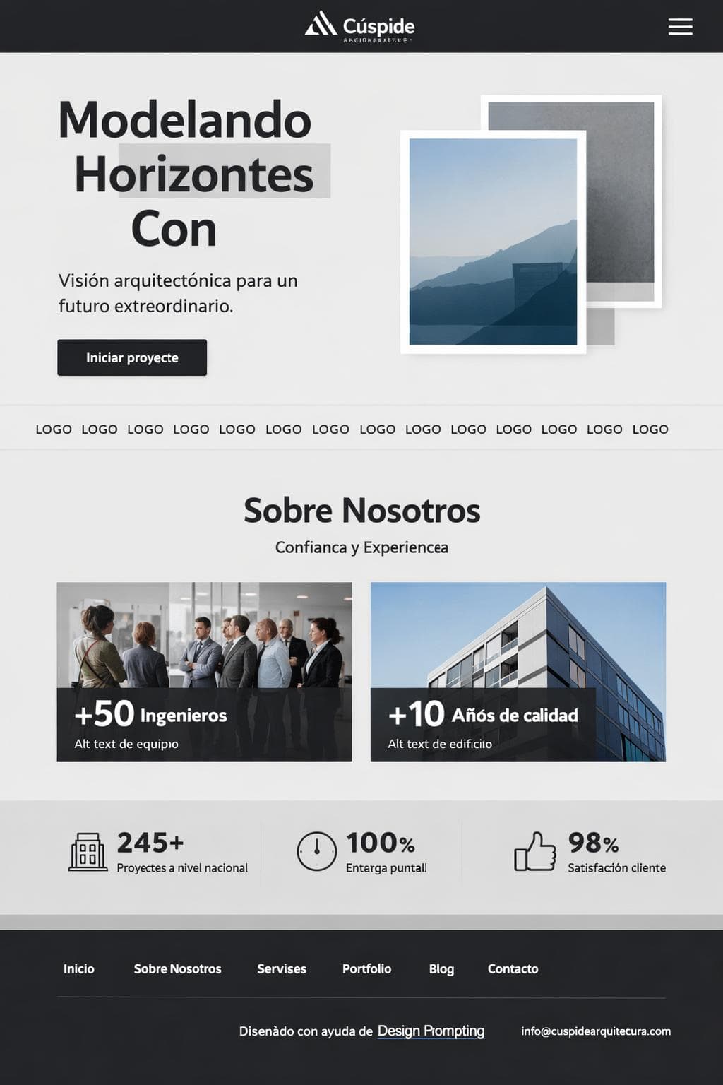 Cúspide Arquitectura — vista previa del theme