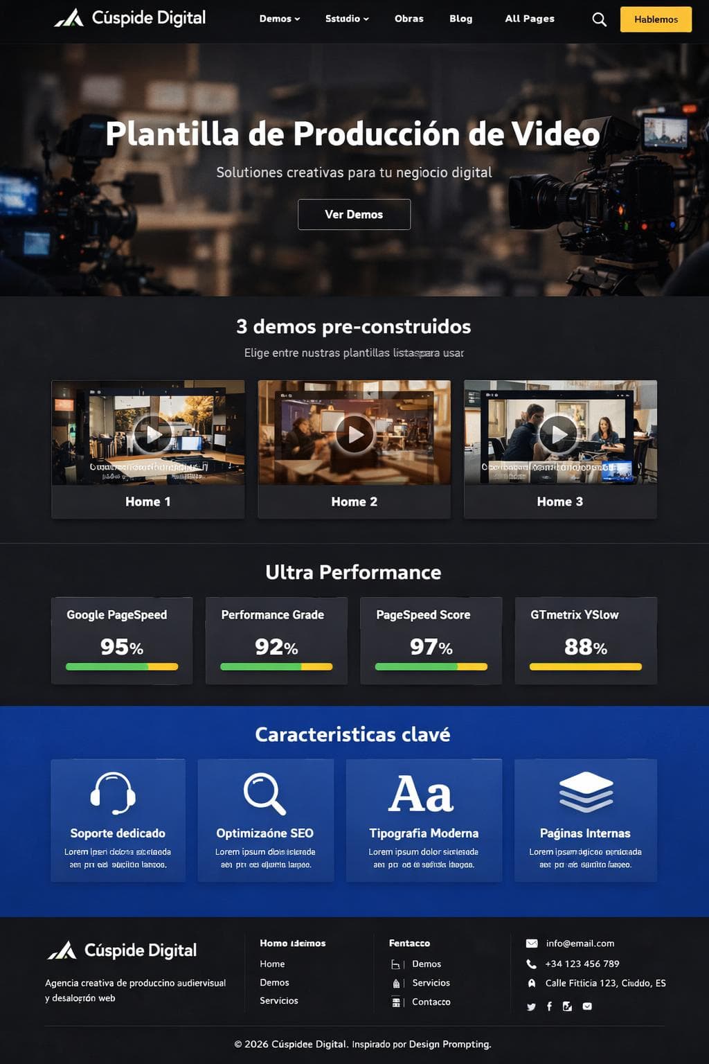 Cúspide Digital — vista previa del theme