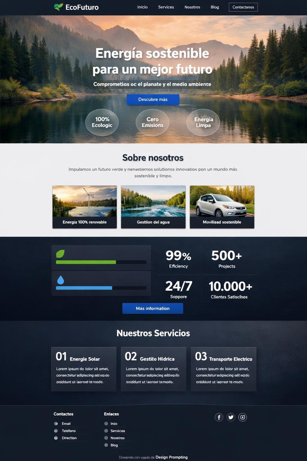 EcoFuturo — vista previa del theme