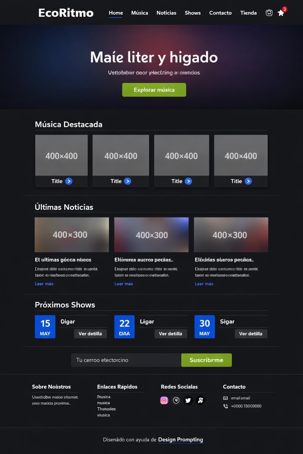 EcoRitmo Studios — vista previa del theme