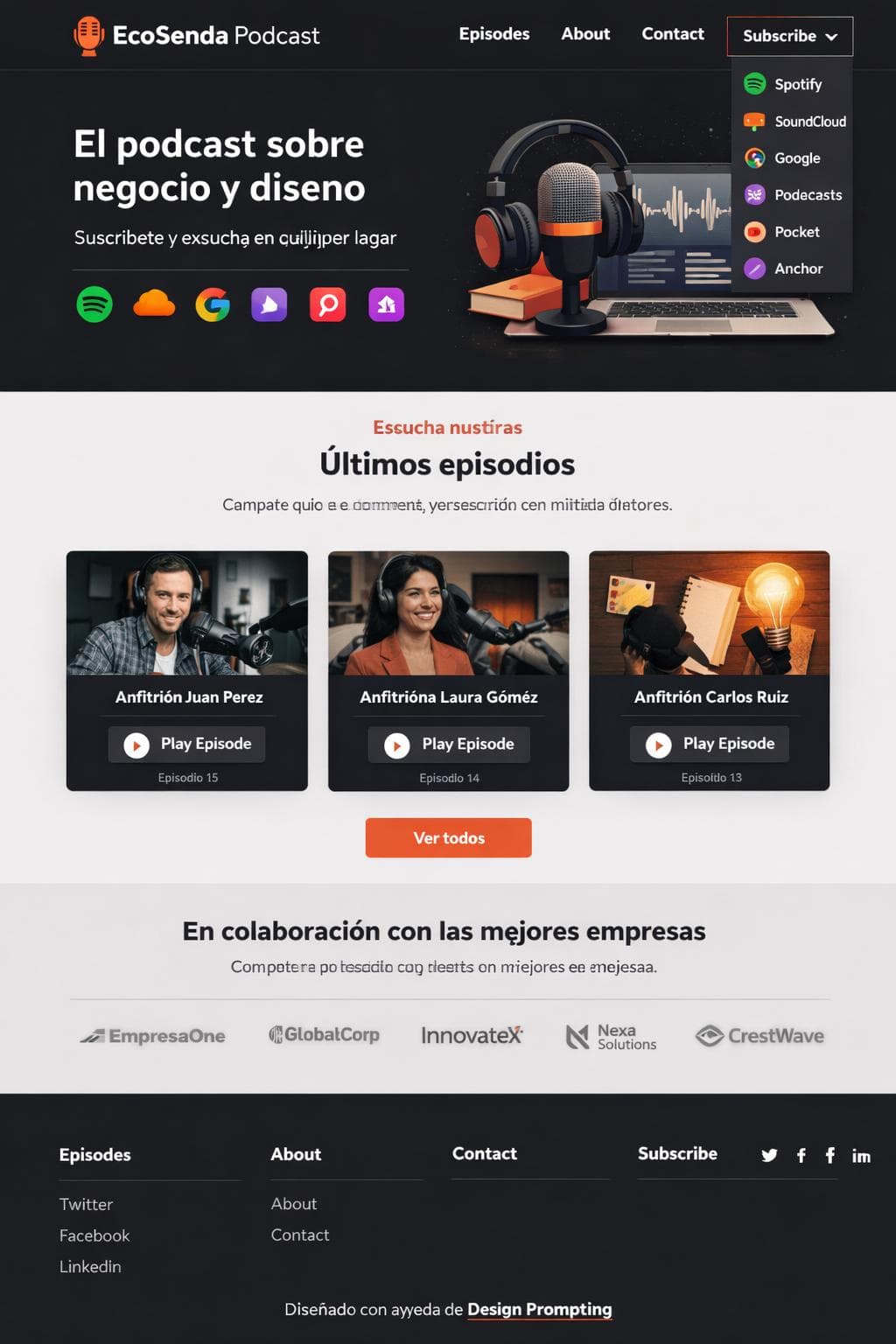 EcoSenda Podcast — vista previa del theme