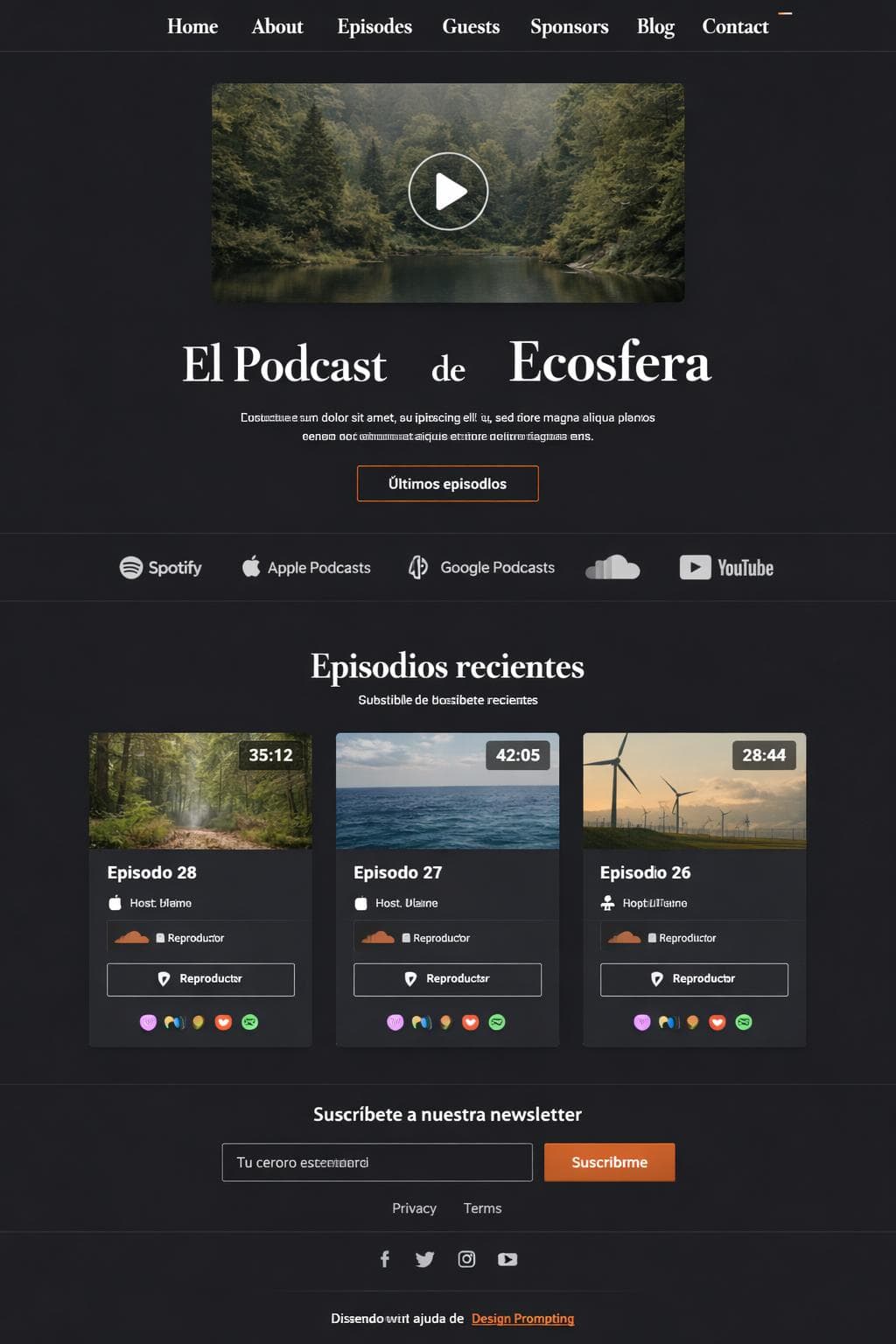 Ecosfera Podcast — vista previa del theme