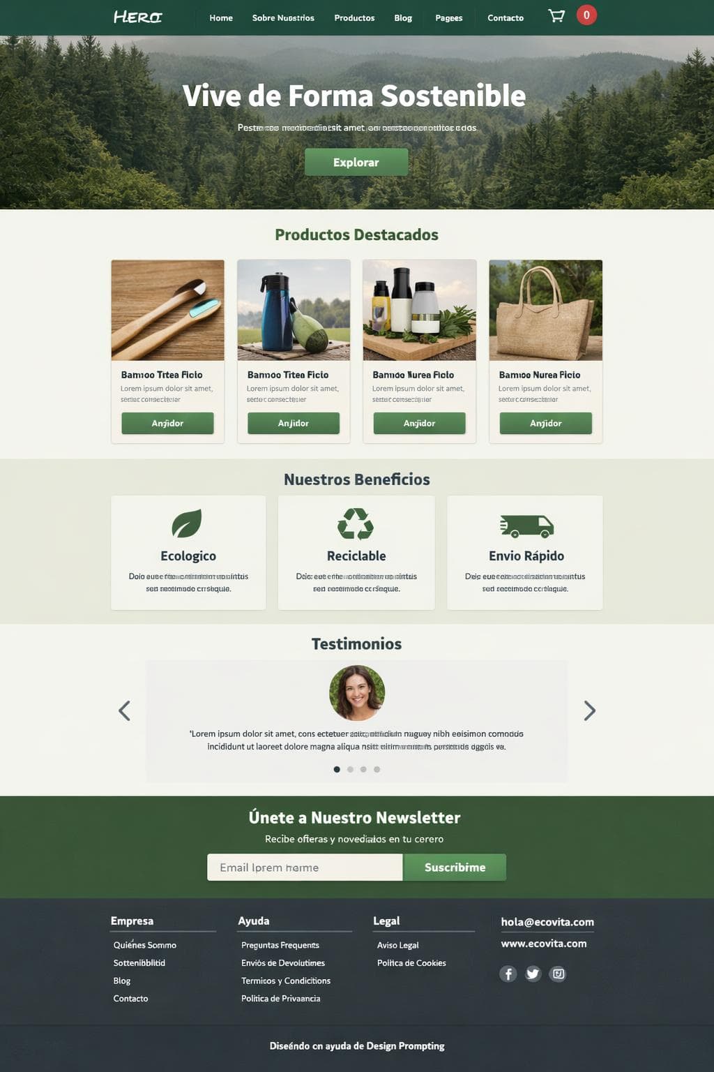 EcoVita — vista previa del theme