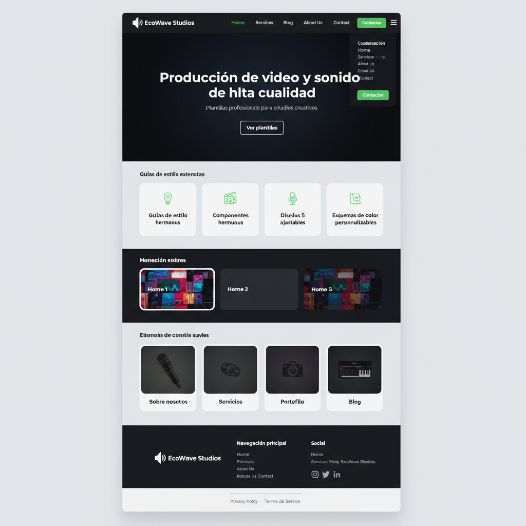 EcoWave Studios &mdash; vista previa del theme