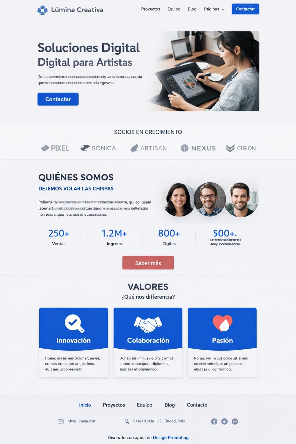 Editorial Lúmina — vista previa del theme