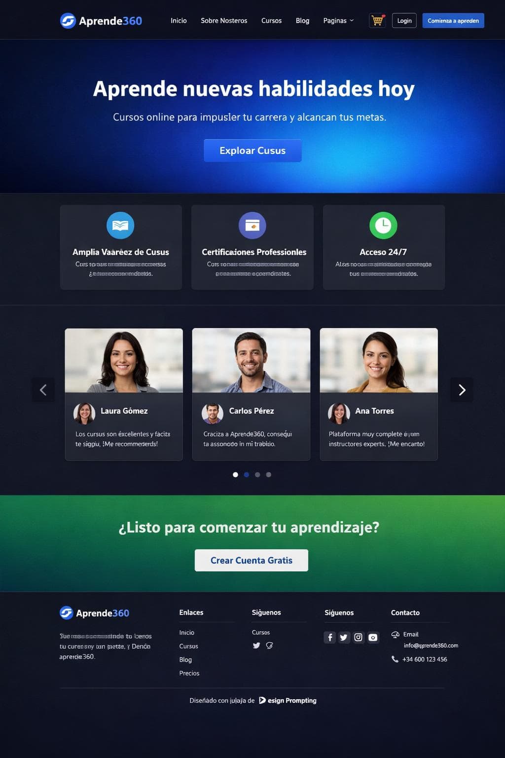 Elearning Aurora — vista previa del theme