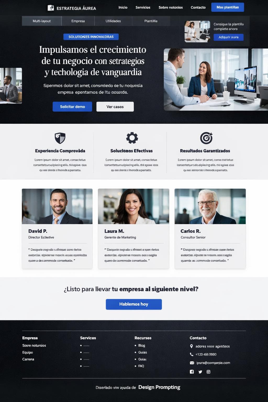 Estrategia Áurea — vista previa del theme