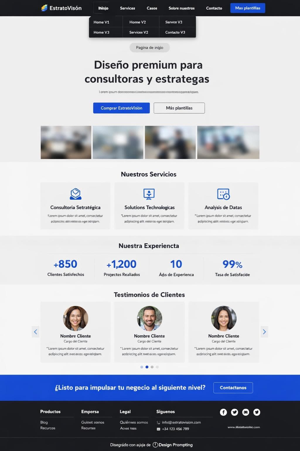 EstratoVisión — vista previa del theme