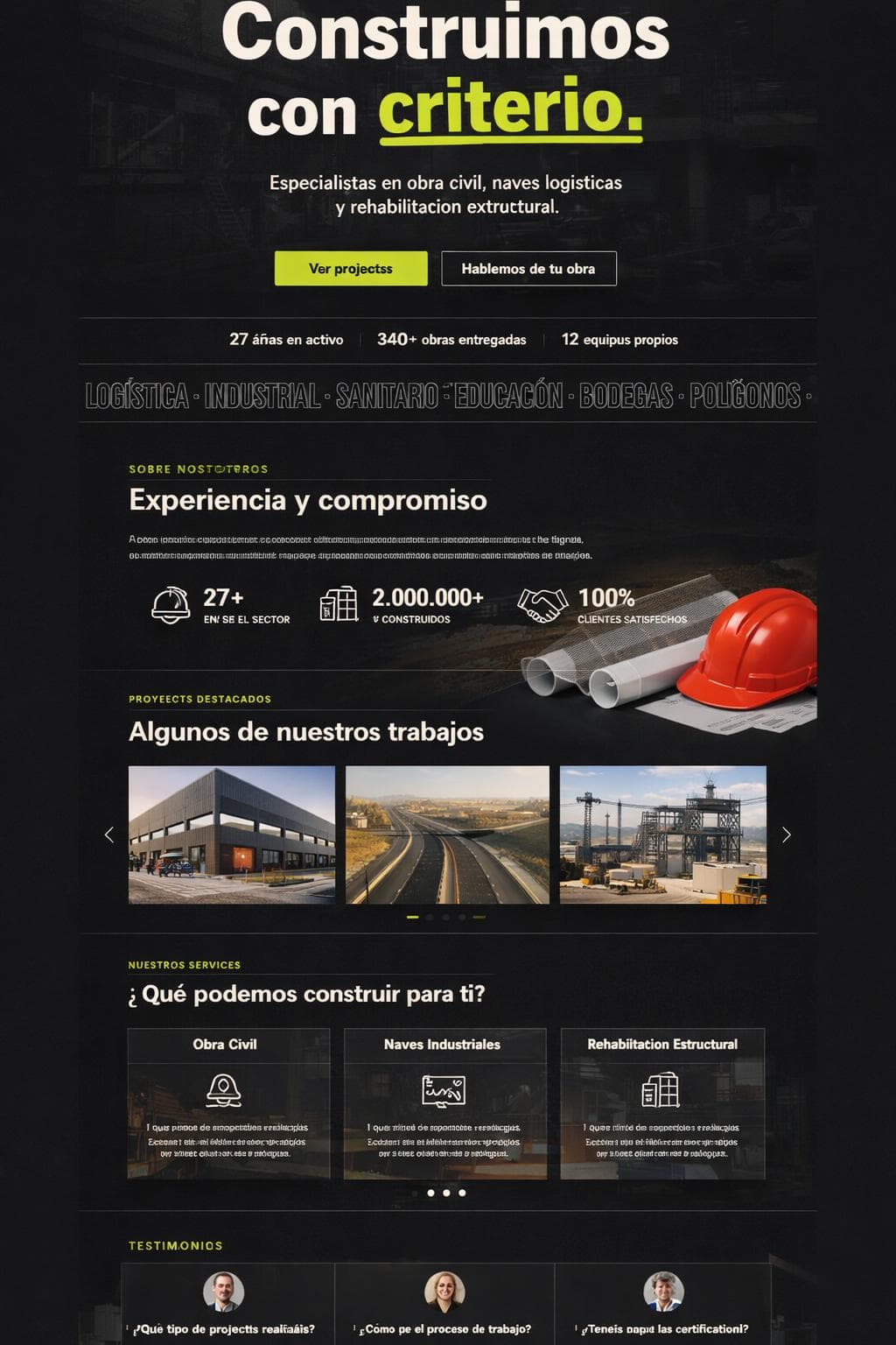 Ferralto Obras — vista previa del theme
