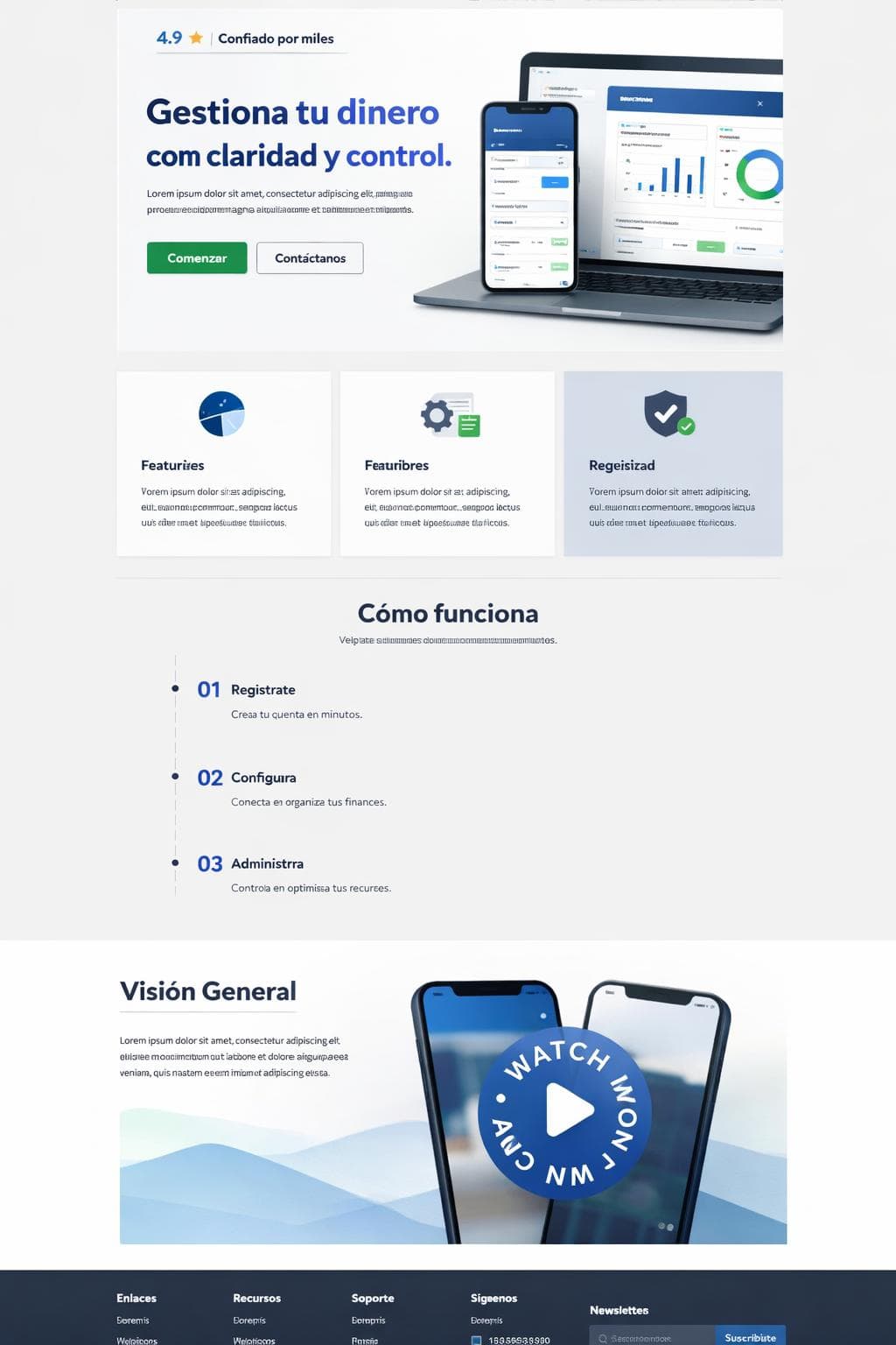 Finova — vista previa del theme