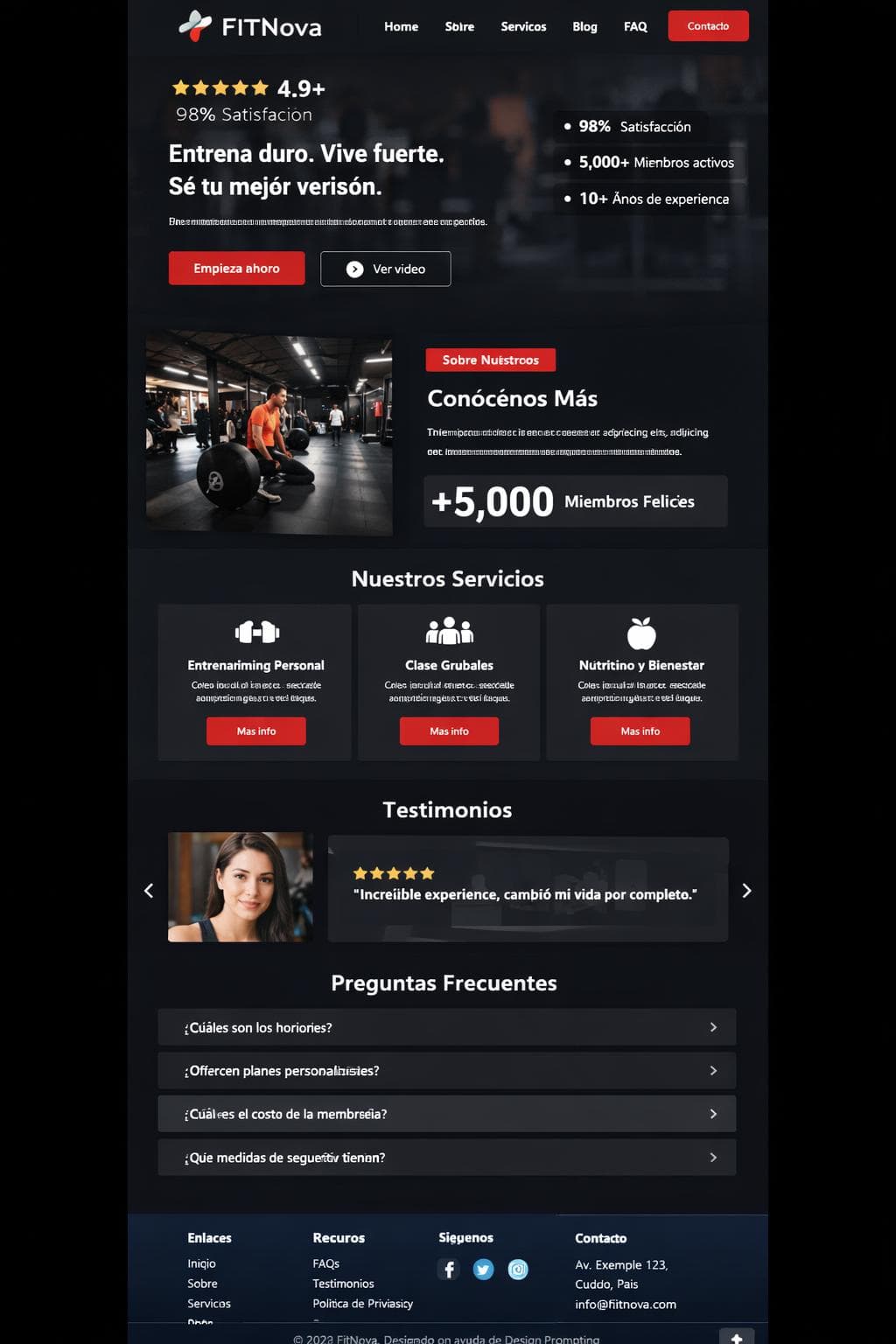 FitNova — vista previa del theme