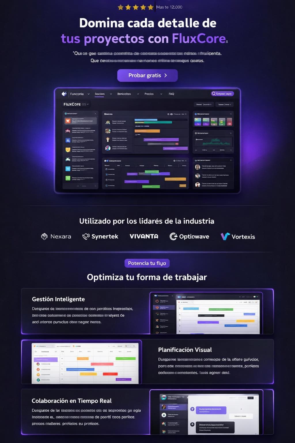 FluxCore OS — vista previa del theme
