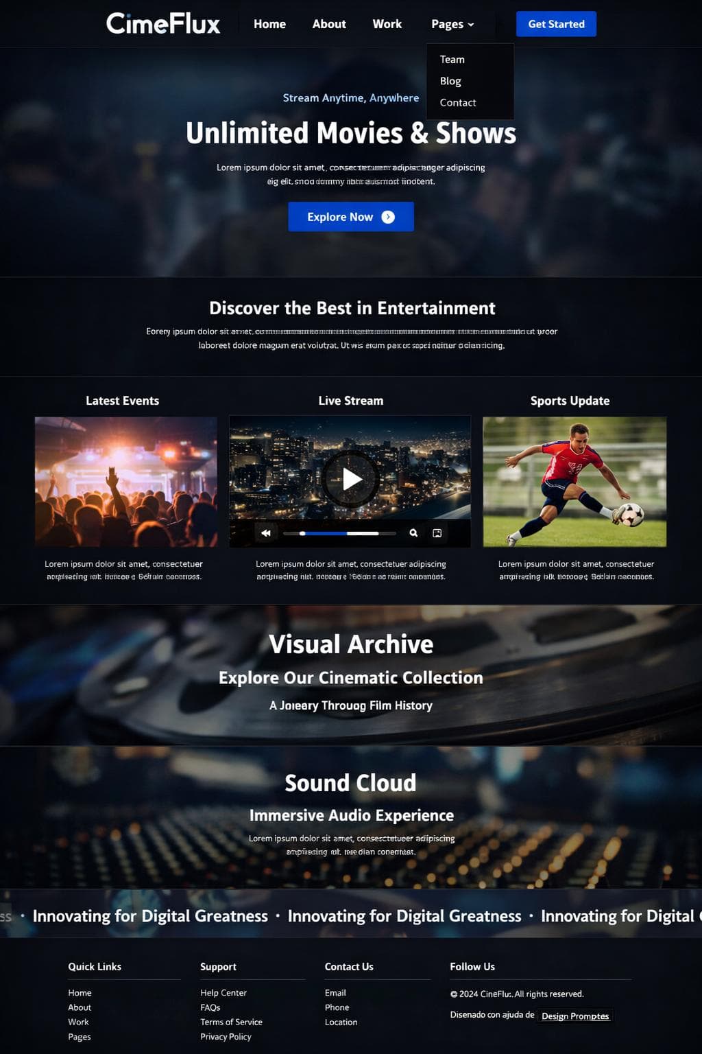 Glow Lira — vista previa del theme