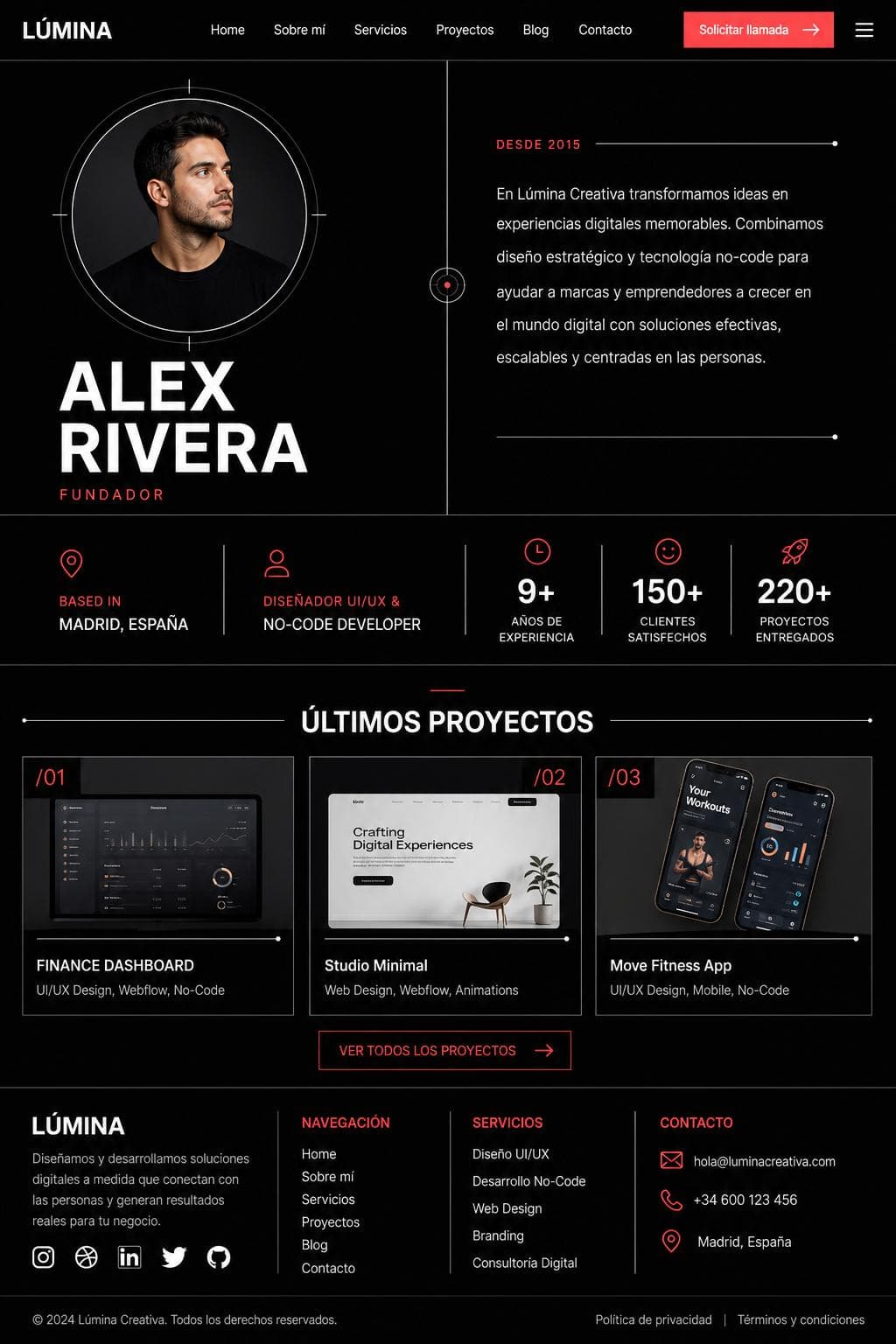 Glow Lúmina — vista previa del theme