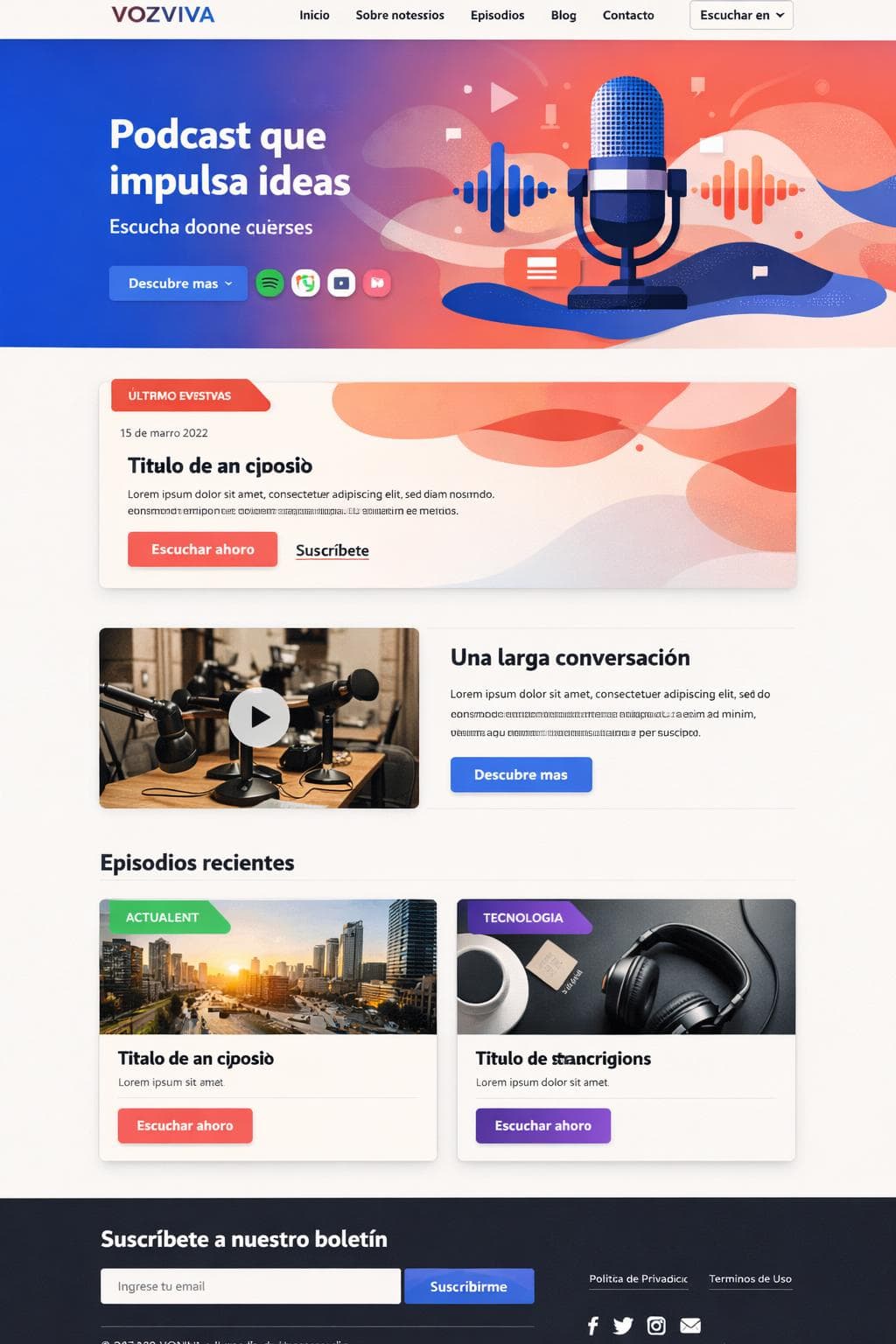 Glow Río — vista previa del theme
